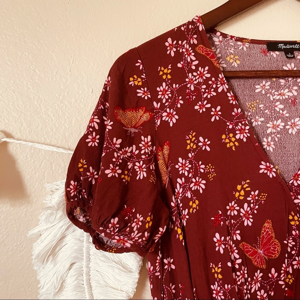 MADEWELL | Windowbox Floral Ruffle Faux Wrap Dress - Picture 3 of 5